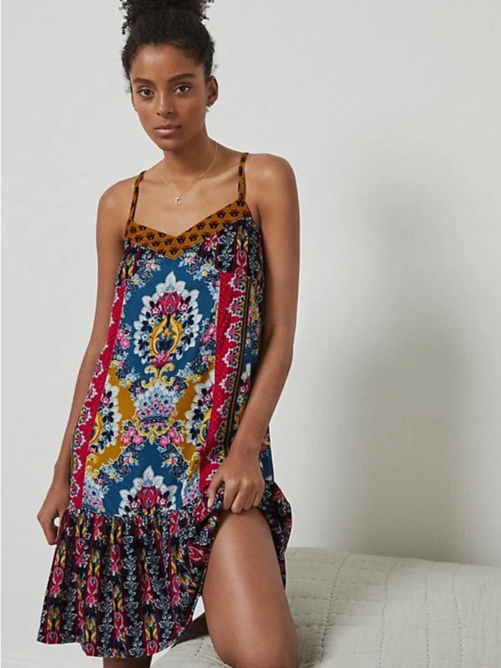 Anthropologie Zadie Velvet Slip Dress Womens Size Small Boho Retro Thin Strap